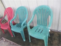 3 plastic chairs
