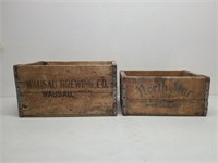 2 Wausau WI Brewing Wooden Crates