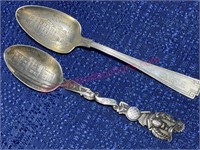 (2) Sterling souvenir spoons"Columbus HS" 1.35-ozt