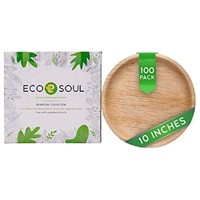 ECO SOUL 100% Compostable 10 Inch Palm Leaf Round