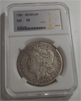 1883 MORGAN $1 DOLLAR 90% SILVER US COIN
