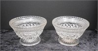2 Glass Candy Bowls 7" Dia
