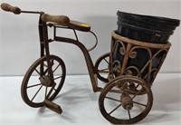 Wooden & Metal Bicycle Plant Holder