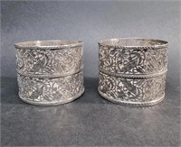 PAIR OF SOUTHEAST ASIAN SILVER COASTERS
