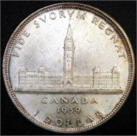 CANADIAN AU 1939 SILVER DOLLAR