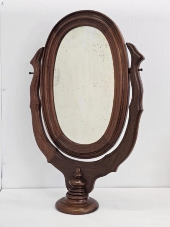 VANITY MIRROR WITH WOOD FRAME - 27.5" TALL X 18" W