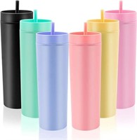 6oz acrylic tumbler 6pk multicolor