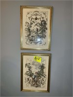 TWO FRAMED PRINTS OF VICTORIAN FIGURES APPROX 14 I