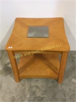 Wooden table with Glass Insert