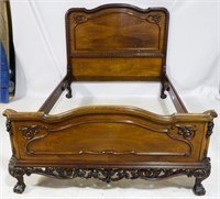 Carved Chippendale full size bed 51x56x80