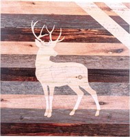 Standing Buck Rustic Wood Pallet Wall Art, 18x17