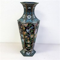 Chinese hexagonal cloisonne vase