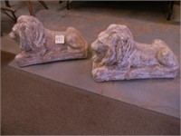(2) Concrete Lion Statues (26")