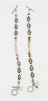 (2) ID BEADED BRACELETS w/STERLING BEADS