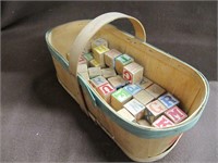 Wood Letter Blocks / Apple Basket