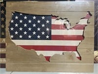 United States frame over American flag 16“ x 24“