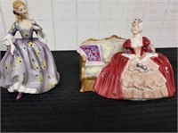 2 ROYAL DOULTON figurines 7.5" & 9" tall