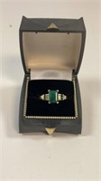 14k Gold and Emerald Vintage Ring- 3 gram