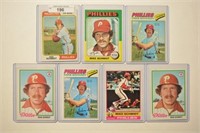 Lot Of Seven Topps Mike Schmidt Cards 1974-1978