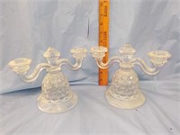 Pr. Fostoria double candleholders