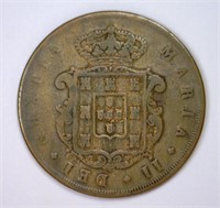 PORTUGAL: 1847 20 Reis Fine F