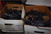 Two Boxes of Power Cords & Adapters
