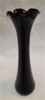 8" Black Amethyst Glass Vase