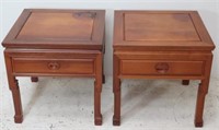Pair Chinese Rosewood lamp tables