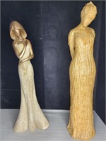 2 tall women's resin statues, The Contrite Heart