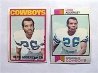 2 Herb Adderley HOF Topps Cards 1972 & 1973