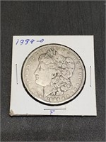 1884 O Morgan Silver Dollar