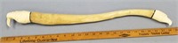 Large 24" long, fossilized oosik, one ivory carvin