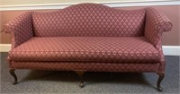 Queen Anne style Burgundy sofa 80”