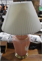 Pink font table lamp 26”