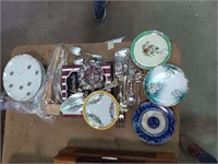 Assortment of flatware, plates