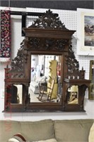 Antique Victorian Wall Mirror/Shelf:
