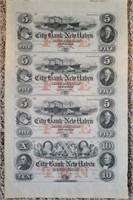 (4) Uncut Continental Currency Sheet