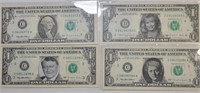 (4) 1995 $1 Bills, (3) Are Funny Bills