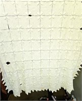 Off White Ecru Crochet Handmade Blanket ISSUES