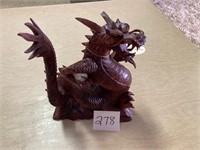 Wood Carved Dragon Statue