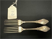 2 coin silver dinner forks by A Skinner