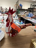 MURANO ART GLASS CHICKEN SCULPTURE