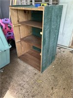Green Wood Crate hinged top w/ no bottom 20w x