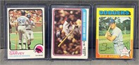(3) Steve Garvey Cards - 1973-1975