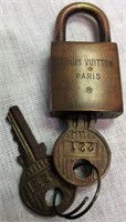Antique Louis Vuitton Paris Luggage Lock with Keys