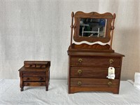 Antique Salesman Sample Dresser and Nightstand
