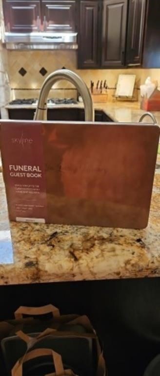 Skyline  funeral guest book brand new