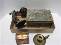 BOX: ASSORT. TIN AND CAST ITEMS