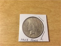 1923 SILVER PEACE Dollar in Case