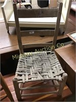 WOOD CHAIR WITH WOVEN SEAT